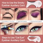 ⁦KASTWAVE 20 Pcs Eyeliner Stencil Reusable Smudgeproof Cat Eye Smoky Eye Eyeliner Template Stencil, Beauty Accessories Tools⁩ - الصورة ⁦6⁩