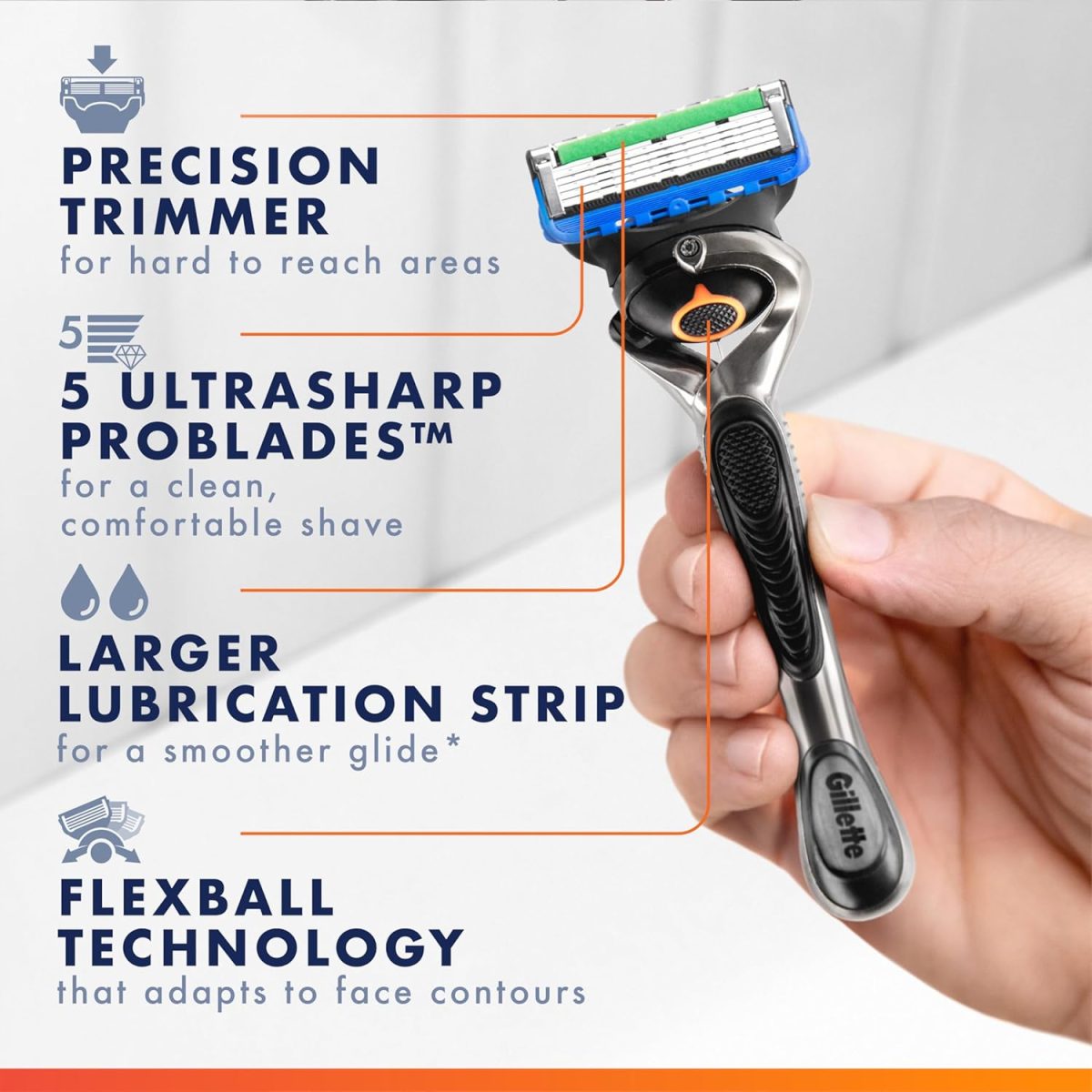 ⁦Gillette ProGlide Razor Refills for Men, 12 Razor Blade Refills⁩ - الصورة ⁦3⁩