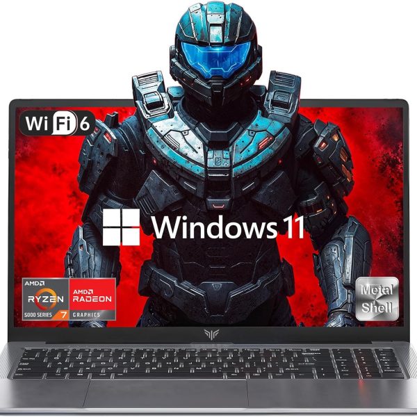 KAIGERR 2025 Laptop, Laptop Computer with AMD Ryzen 7 5000 Series (8C/16T, Up to 4.3GHz), 16GB RAM 512GB NVMe SSD Windows 11 Laptop, Radeon RX Vega 8 Graphics, WiFi 6, 53Wh Battery, Backlit KB