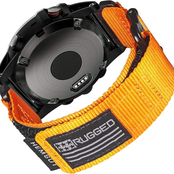 Compatible With Garmin Watch Band, Super Rugged Nylon Sports Strap With Woven Loop Design, For Fēnix/Forerunner/Approach/MARQ/Quatix/D2 Series Tough Replacement Band For Men