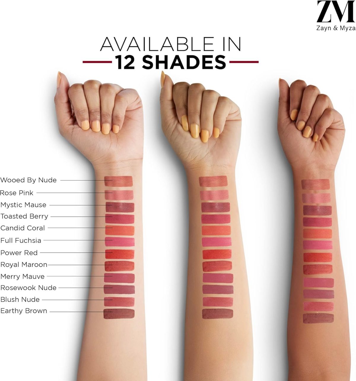 ⁦Zayn & Myza Transfer-Proof Power Matte Finish Lip Colour, Water & Smudge Proof, Long Lasting, Hala & Vegan, 6ml (Toasted Berry)⁩ - الصورة ⁦4⁩