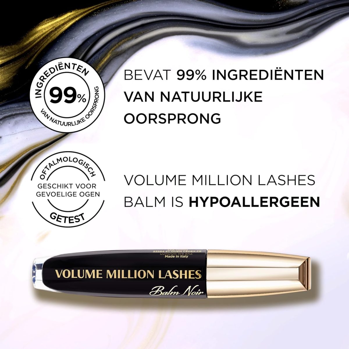 ⁦L’Oréal Paris Volume Million Lashes Balm Noir Mascara, Black-01⁩ - الصورة ⁦2⁩