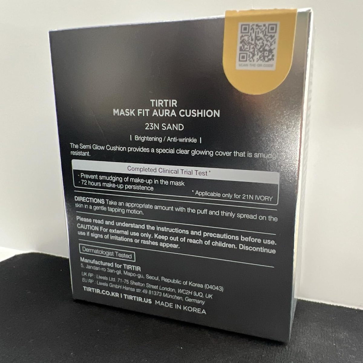 ⁦TIRTIR Aura Glow Silver Cushion | Korean cushion foundation, (#23N Sand, Full Size, 0.63 Fl Oz)⁩ - الصورة ⁦8⁩