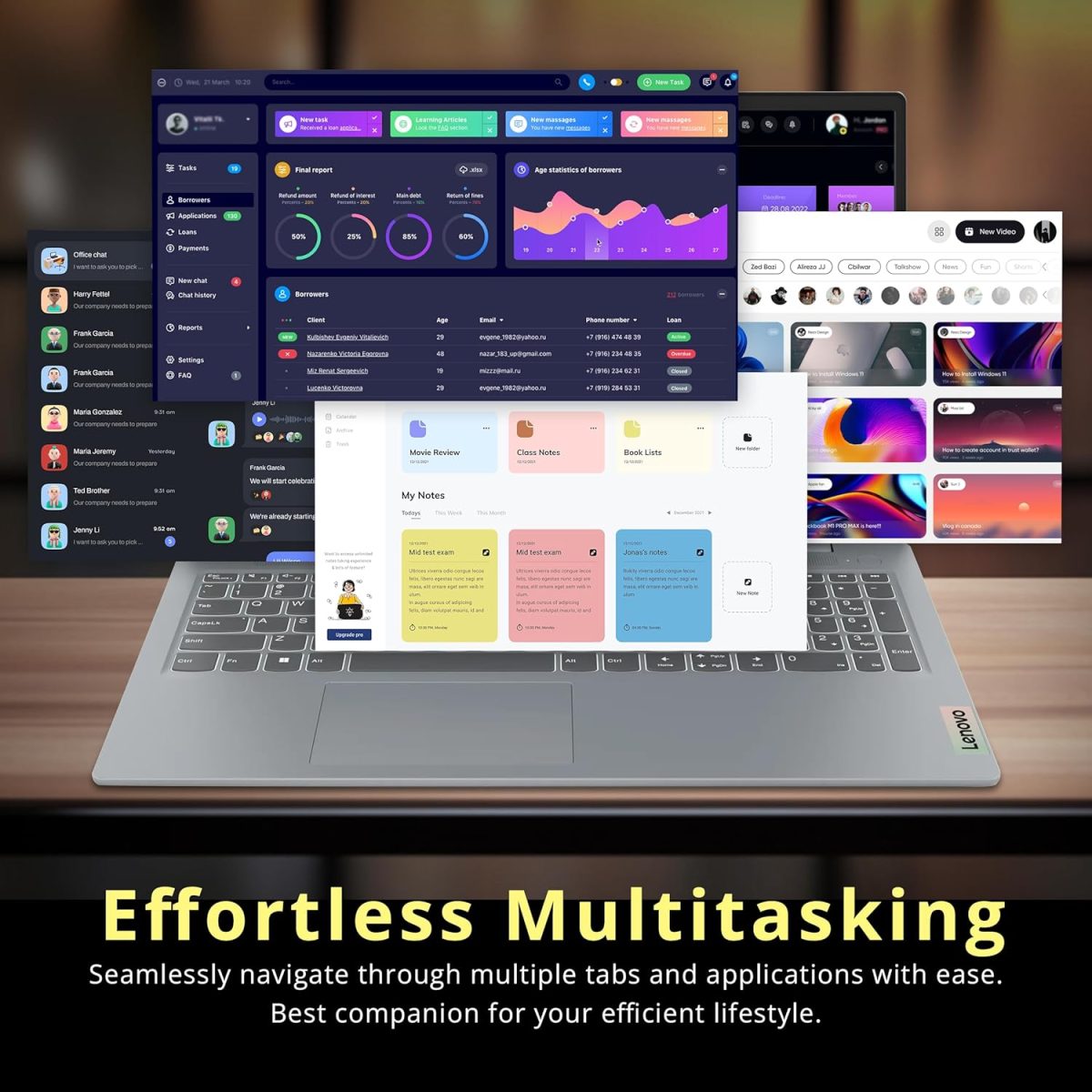 ⁦Lenovo IdeaPad Slim 3 15.6" FHD Anti-Glare Laptop, Intel i3-N305, 8GB LPDDR5, 1.16TB Storage(1TB SSD+160GB Docking Station Set), Num Pad, HD Camera, Dolby Audio, WiFi 6, Win 11, Grey⁩ - الصورة ⁦6⁩