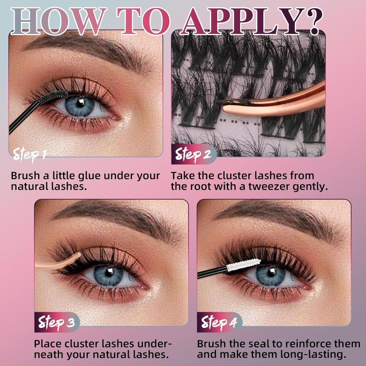 ⁦Lash Clusters Eyelash Extensions Diy 144 Clustres Lilhas d Curl Mayhug 3D Clusters Clusters Class Clusters Class Fluffy Clustres Fluffy Effect & Effect & Ultra-soft & Super LIGHT & DIY Home (Prism)⁩ - الصورة ⁦9⁩