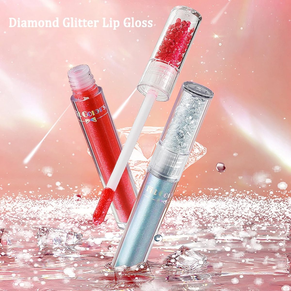 ⁦NALACAL 6-Piece Shiny Glitter Lip Gloss Set, Sparkling Liquid Lipstick with Glossy Finish, Hydrating and Plumping Tinted Lip Nectar, Waterproof Long-Lasting Makeup Gift Set for Women⁩ - الصورة ⁦3⁩