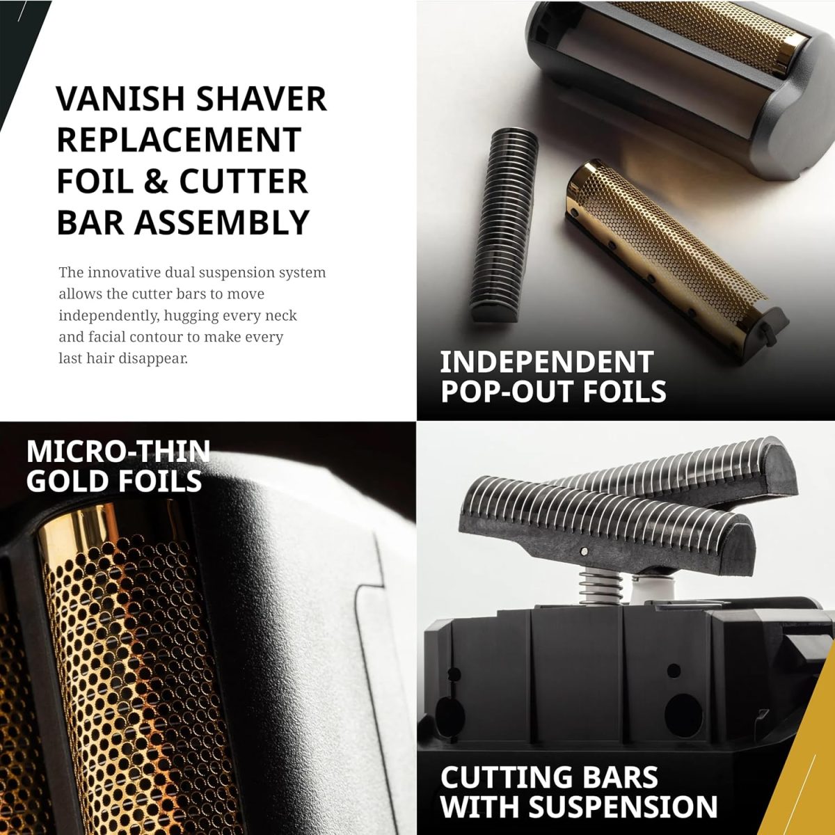 ⁦Wahl Professional 5 Star Vanish Shaver Cordless With Pop Foil Bars Ergonomic Design 100 Min Runtime Lithium Ion Battery⁩ - الصورة ⁦4⁩