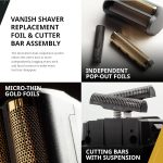 ⁦Wahl Professional 5 Star Vanish Shaver Cordless With Pop Foil Bars Ergonomic Design 100 Min Runtime Lithium Ion Battery⁩ - الصورة ⁦4⁩