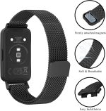 ⁦Metal Strap for Huawei Band 9/Huawei Band 8 Strap, Adjustable Stainless Steel Strap with Magnetic Buckle for Huawei Band 9/8 Band Women Men⁩ - الصورة ⁦2⁩