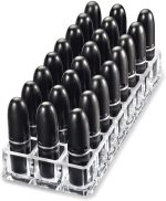 ⁦BY ALEGORY Premium Beauty Organization Acrylic Lipstick Organizer & Beauty Container 24 Space Storage (Clear)⁩ - الصورة ⁦2⁩