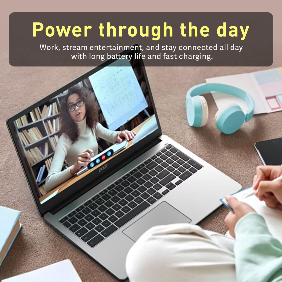 ⁦acer Chromebook 315 Laptop, 15.6" HD Anti-Glare Display, Intel Pentium N6000, 4GB LPDDR4X, 288GB Storage(128GB eMMC + 160GB Docking Station Set), UHD Graphics, Num Pad, Wi-Fi 6, Chrome OS, Silver⁩ - الصورة ⁦7⁩