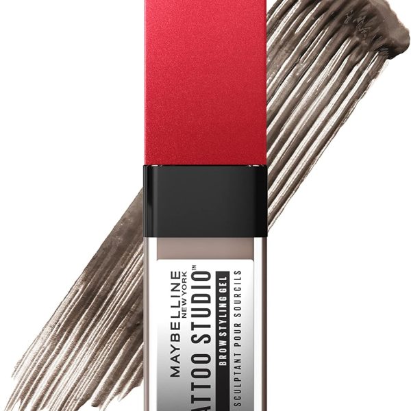 MAYBELLINE Maybelline Tattoo Studio Brow Styling Gel, Waterproof Eyebrow Makeup, Up to 36 Hours Lasting Eyebrows, Soft Brown, 1 Pack