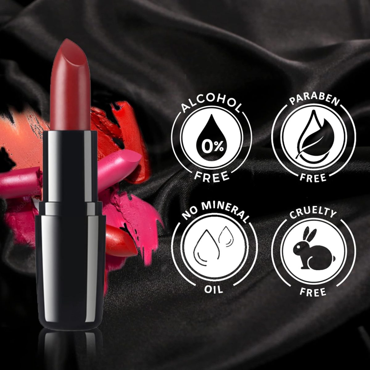 ⁦FACESCANADA Faces Canada Weightless Crème Glossy Lipstick 4 g Burgundy 17 (Wine)⁩ - الصورة ⁦7⁩