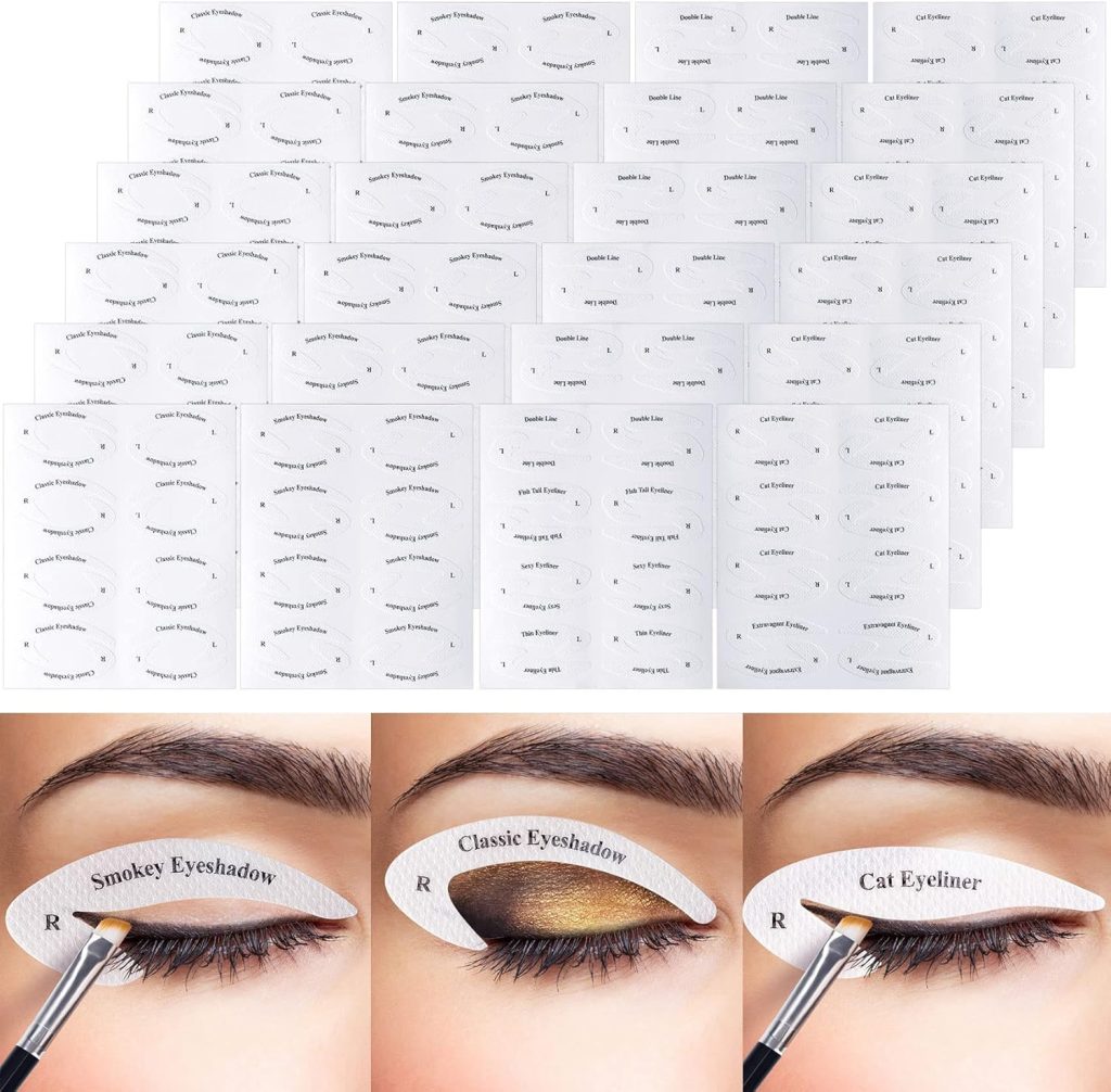 ELECDON Eyeliner Eyeshadow Template, 24 Pieces Multi-Style Cat Eye Eyeshadow Stickers Makeup Beauty Accessories for Women Girls Beginner Makeup Artist