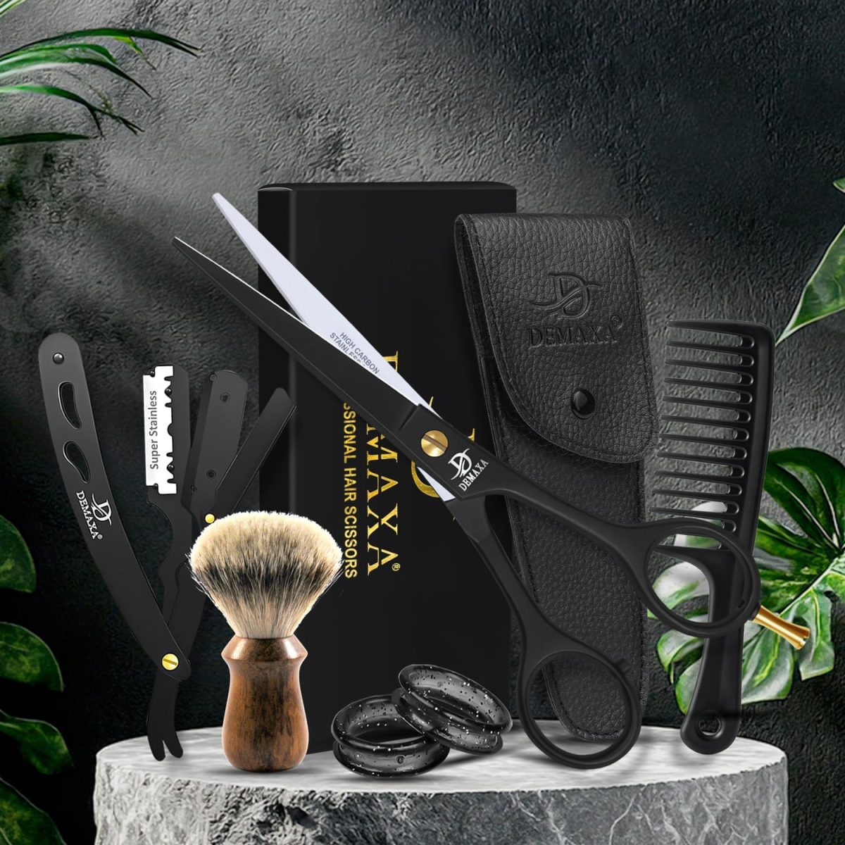 ⁦DEMAXA Professional Hair Scissors 6.5 Inch - Premium High Carbon Stainless Steel Barber Salon Hair Shears for Haircut Scissors - Ergonomic Design Super-Sharp Hair cutting Shears Blades⁩ - الصورة ⁦7⁩