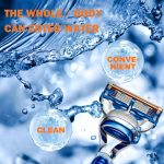 ⁦for Gillette Fusion Razors for Men, 1 for Gillette 5-Blade Razors Handle for Men’s Grooming, 4 Razor Blade Refills, Razor Blades with Lubrication Strip⁩ - الصورة ⁦4⁩