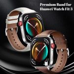⁦NESLIN Leather Band Compatible with Huawei Watch Fit 4/4 Pro 2025/Fit 3 Band Replacement Straps, Premium Leather Classic Style Replacement Strap Wristband for Women Men⁩ - الصورة ⁦2⁩