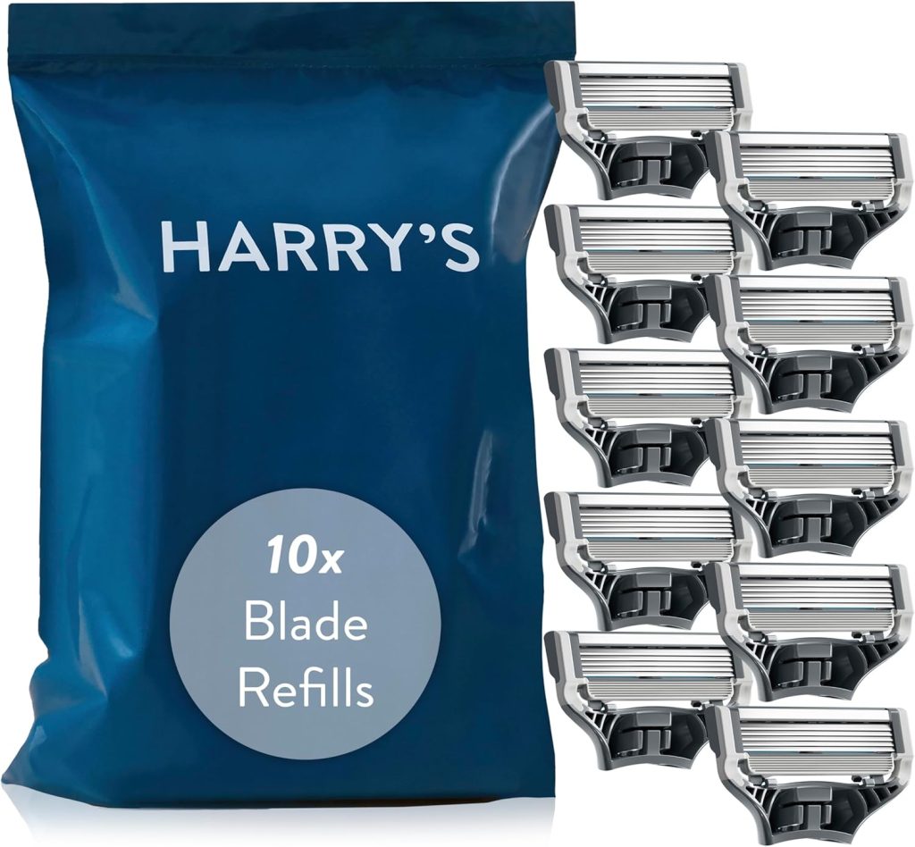 Harry's Razor Blades Refill, (10) Razor Head Refills with Precision Trimmer, 5 Anti-Friction Shaving Blades, Compatible with Harry's Razors for Men