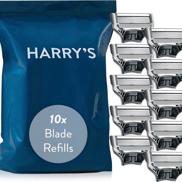Harry's Razor Blades Refill, (10) Razor Head Refills with Precision Trimmer, 5 Anti-Friction Shaving Blades, Compatible with Harry's Razors for Men