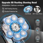 ⁦9D Electric Head Shaver for Bald Men, Upgraded 6-in-1 Head Shaver for Bald Men, Waterproof Wet/Dry Grooming Kit Electric Shaver for Men, Cordless Rechargeable Bald Head Razor for Home&Travel Gift⁩ - الصورة ⁦2⁩