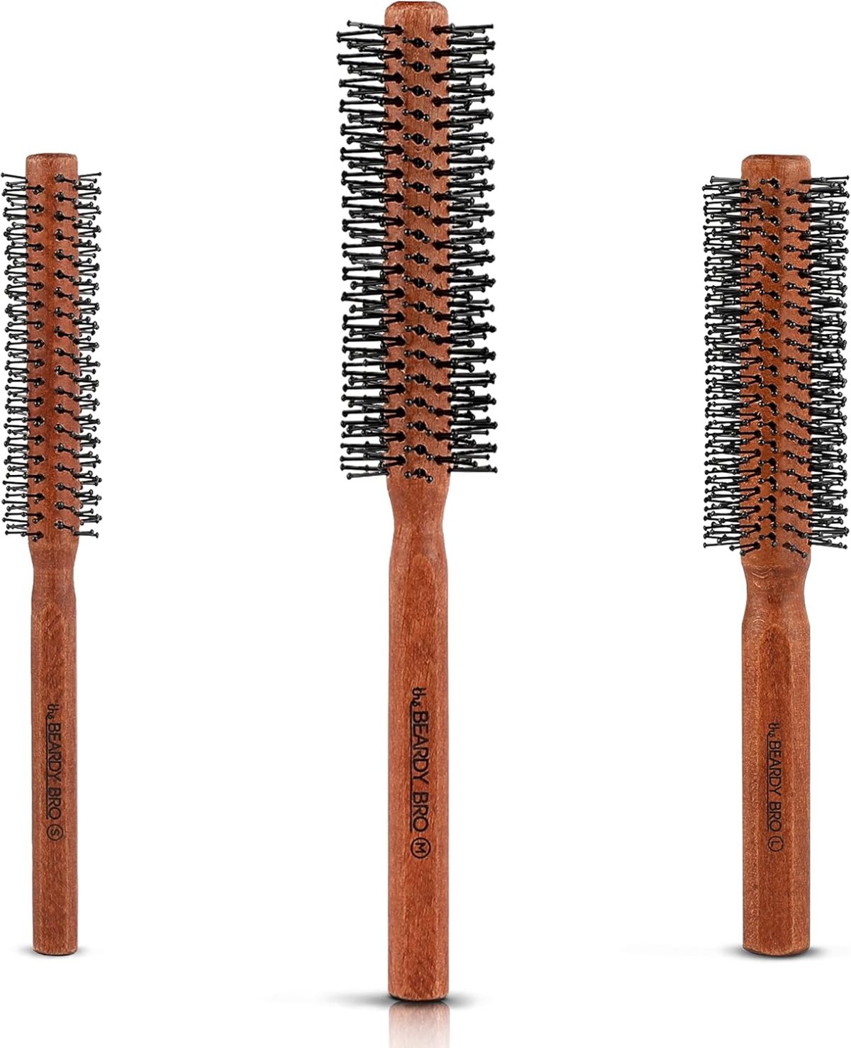 ⁦The Beardy Bro® Men's Round Beard Brush, Beard Styling, Beard Brush, Hair Dryer Brush, Hair Brush, Comb Men - With Special Nubs for Short to Medium Length Hair (M)⁩ - الصورة ⁦8⁩