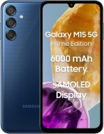 Samsung Galaxy M15 5G Prime Edition (Blue Topaz,4GB RAM,128GB Storage) | Super AMOLED Display| 50MP Triple Cam| 6000mAh Battery| MediaTek Dimensity 6100+ | 4 Gen. OS Upgrade & 5 Year Security Update