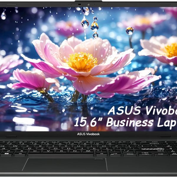 ASUS Vivobook Go 15.6” Business Slim Laptop, AMD Ryzen 3 7320U, 8GB DDR5 RAM, 1TB SSD, Webcam, USB C, 180° Lay-Flat, WiFi, Bluetooth5.1, Win 11, w/Cloth