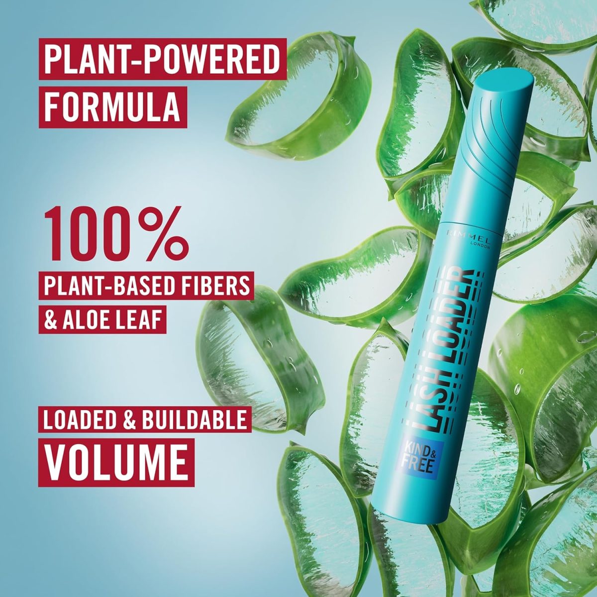 ⁦Rimmel Kind & Free Lash Loader, Black, Mascara, Volumising Mascara, Mascara for Sensitive Eyes, Buildable, Ophthalmologist Tested, Vegan Formula, 9.5ml⁩ - الصورة ⁦6⁩