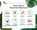 ⁦Mom's Secret 100% Natural Mascara Black, Organic, Vegan, Paraben & Gluten Free, Strengthens & Volumes, Stays on all day, Made in the USA, 0.25 ounce⁩ - الصورة ⁦4⁩