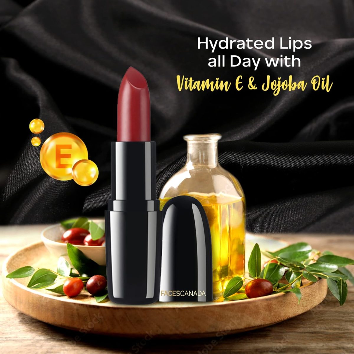 ⁦FACESCANADA Faces Canada Weightless Crème Glossy Lipstick 4 g Burgundy 17 (Wine)⁩ - الصورة ⁦5⁩