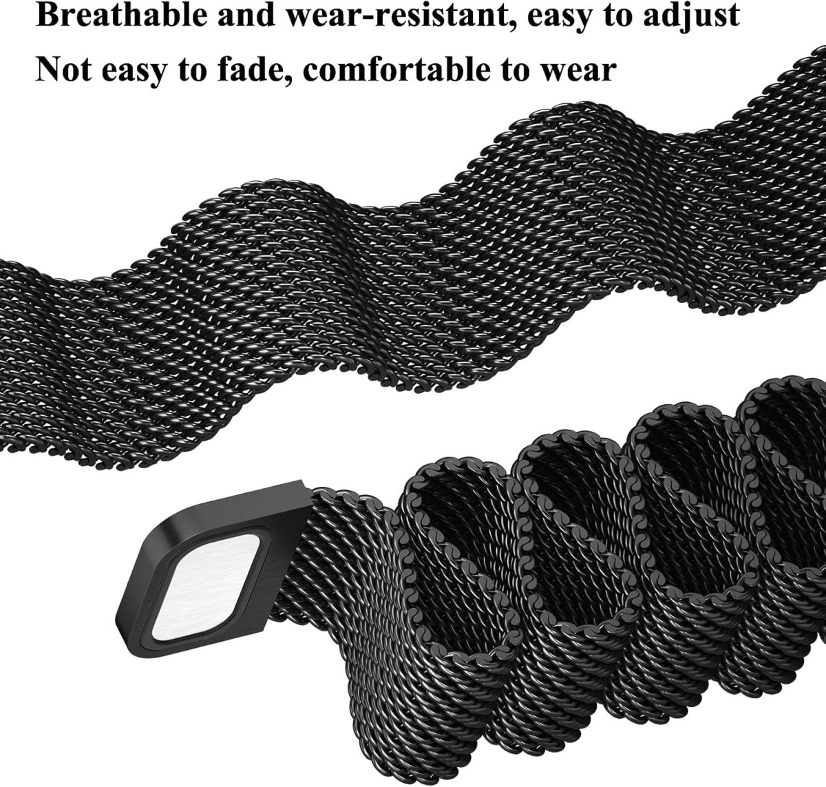 ⁦Metal Strap for Huawei Band 9/Huawei Band 8 Strap, Adjustable Stainless Steel Strap with Magnetic Buckle for Huawei Band 9/8 Band Women Men⁩ - الصورة ⁦3⁩