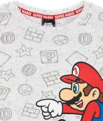 ⁦Super Mario Nintendo and Yoshi Boy's Kids Grey Character T-Shirt Top⁩ - الصورة ⁦5⁩