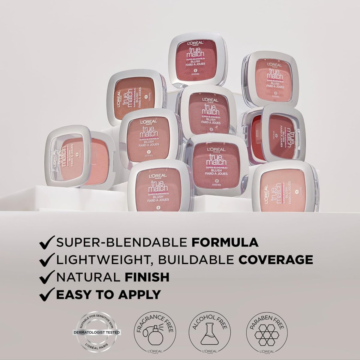 ⁦L’Oréal Paris L'Oreal True Match Super-Blendable Powder Blush, Baby Blossom C1-2, 0.21 Oz (Packaging May Vary)⁩ - الصورة ⁦2⁩