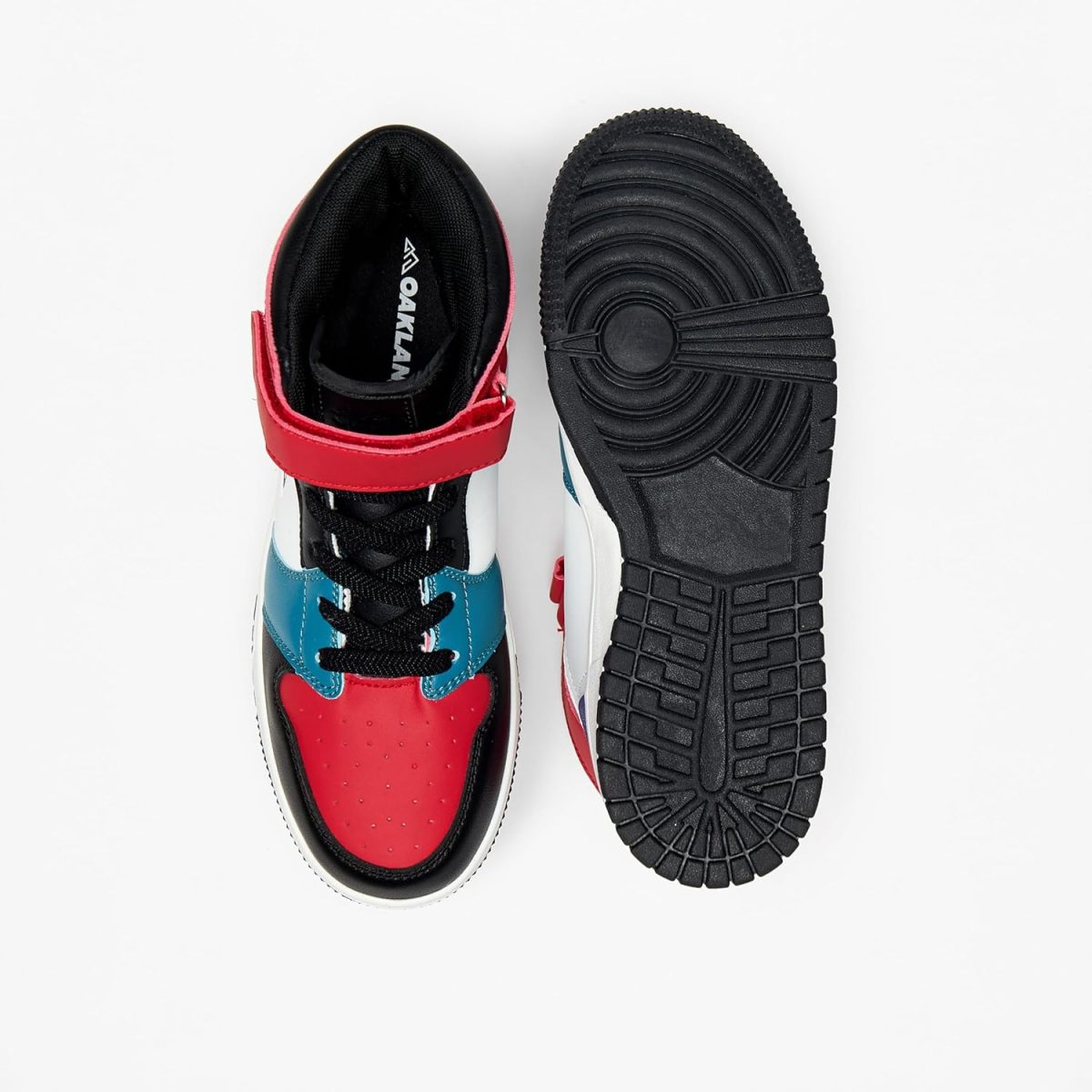 ⁦Oaklan By Shoexpress Boy's Oaklan By Shoexpress Panelled High-Top Sneakers With Hook And Loop Closure⁩ - الصورة ⁦4⁩