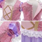 ⁦FYMNSI - Princess Rapunzel Costume for Kids Carnival Cosplay Princess Halloween Birthday Ceremony Wedding⁩ - الصورة ⁦6⁩