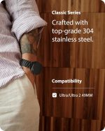 ⁦Fullmosa Metal Strap Compatible with Apple Watch Strap 42mm 41mm 40mm 38mm 44mm 45m 46mm 49mm Stainless Steel Replacement Band Compatible with iWatch Series 10 9 8 7 6 SE 5 4 3 2 1 Ultra⁩ - الصورة ⁦3⁩