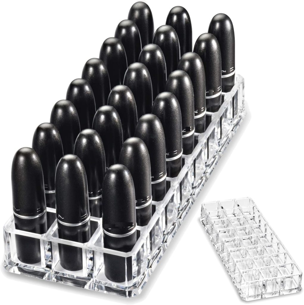 BY ALEGORY Premium Beauty Organization Acrylic Lipstick Organizer & Beauty Container 24 Space Storage (Clear)