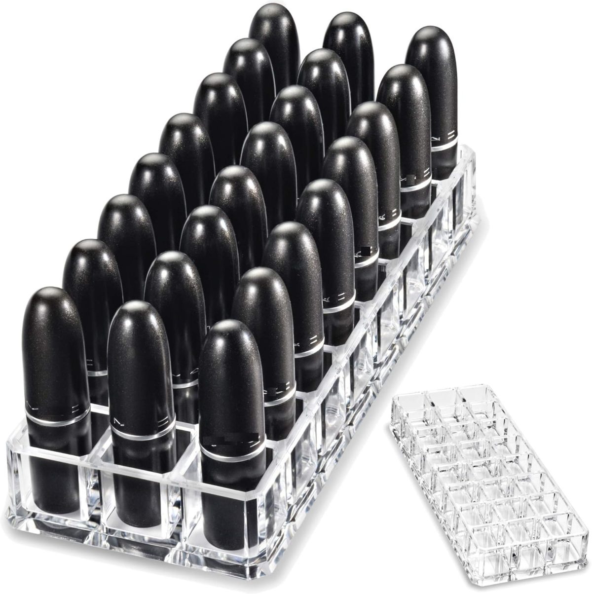 BY ALEGORY Premium Beauty Organization Acrylic Lipstick Organizer & Beauty Container 24 Space Storage (Clear)