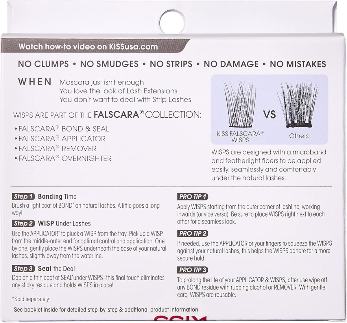 ⁦KISS DIY Eyelash Extension Wispy Wisps - Featherlight Synthetic Reusable Artificial Eyelashes Multipack of 24 Mini Lash Clusters for Natural Lash Extension Look⁩ - الصورة ⁦3⁩