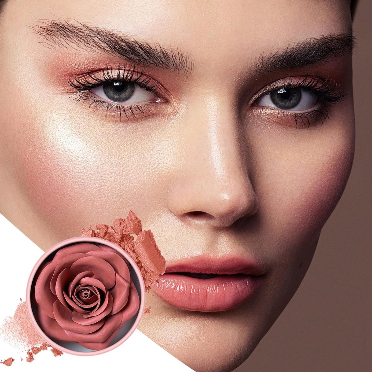 ⁦Rose Blush Flower Blush 3D Rose Petal Long-Lasting Lightweight Buildable Rouge Blusher For Cheek Women Girls Parties Gathering Events⁩ - الصورة ⁦8⁩