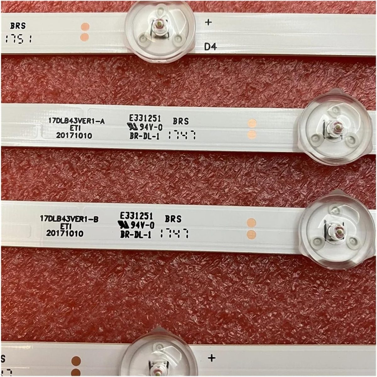 ⁦TILLOJJ LED backlight strip for ED4302FHD For Bu/s.h DLED43287FHDCNTDFVP For TELE.FUN/KEN T43FX280DLB For VE.S/TEL 430DRT-VNB-A/B VES430DNDL2DN12 (Color : Kit 4pcs For 1 TV)⁩ - الصورة ⁦5⁩