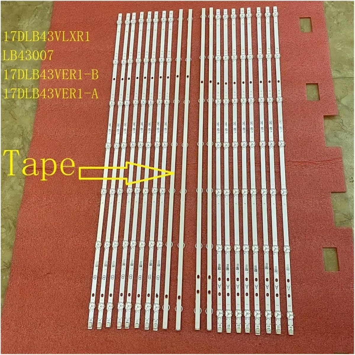 ⁦TILLOJJ LED backlight strip for ED4302FHD For Bu/s.h DLED43287FHDCNTDFVP For TELE.FUN/KEN T43FX280DLB For VE.S/TEL 430DRT-VNB-A/B VES430DNDL2DN12 (Color : Kit 4pcs For 1 TV)⁩ - الصورة ⁦6⁩