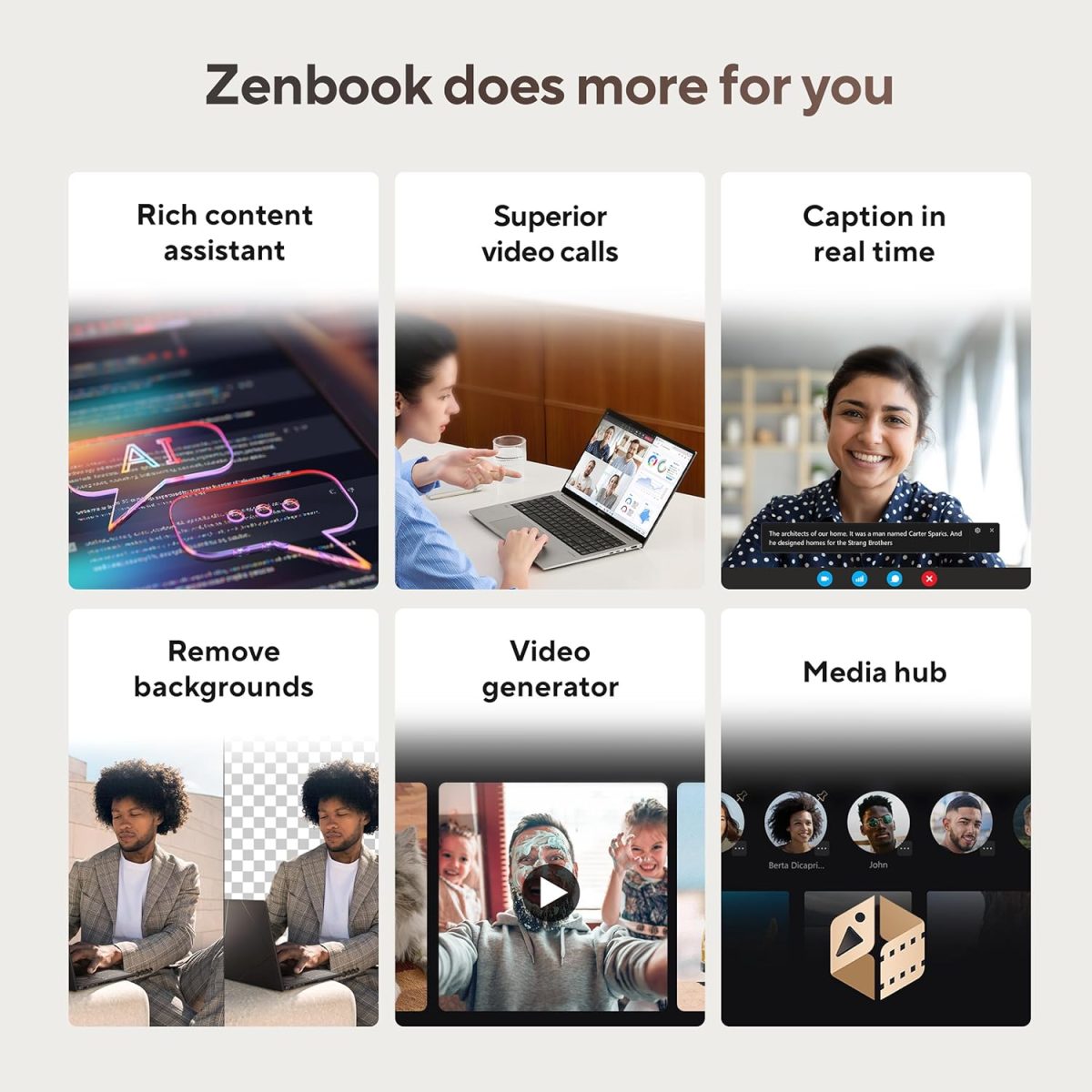 ⁦ASUS Zenbook A14; Copilot+ PC, Ultrathin Laptop, 14” WUXGA OLED, Snapdragon® X Processor, 16 GB Memory, 512GB SSD, Wi-Fi 6E, Zabriskie Beige, UX3407QA-DS52-CB⁩ - الصورة ⁦8⁩
