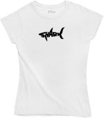 87tee Shark printed T-shirt for Women, White