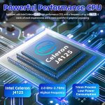 ⁦لابتوب فضي 14 انش، شاشة FHD IPS، سيليرون J4125، 8GB DDR4، 128GB SSD، [ويندوز 11 برو واوفيس 365]، رفيع للغاية، فتحة 180 درجة، USB 3.0، بلوتوث، مثالي للدراسة والعمل (128GB)⁩ - الصورة ⁦4⁩
