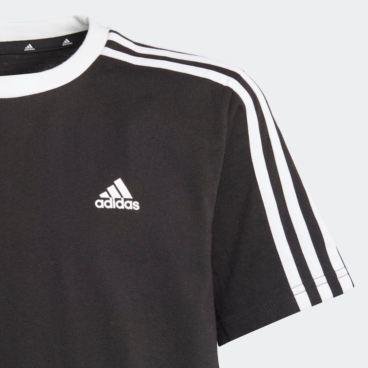 ⁦adidas Girl's Essentials 3-Stripes Cotton Loose Fit Boyfriend T-Shirt⁩ - الصورة ⁦4⁩