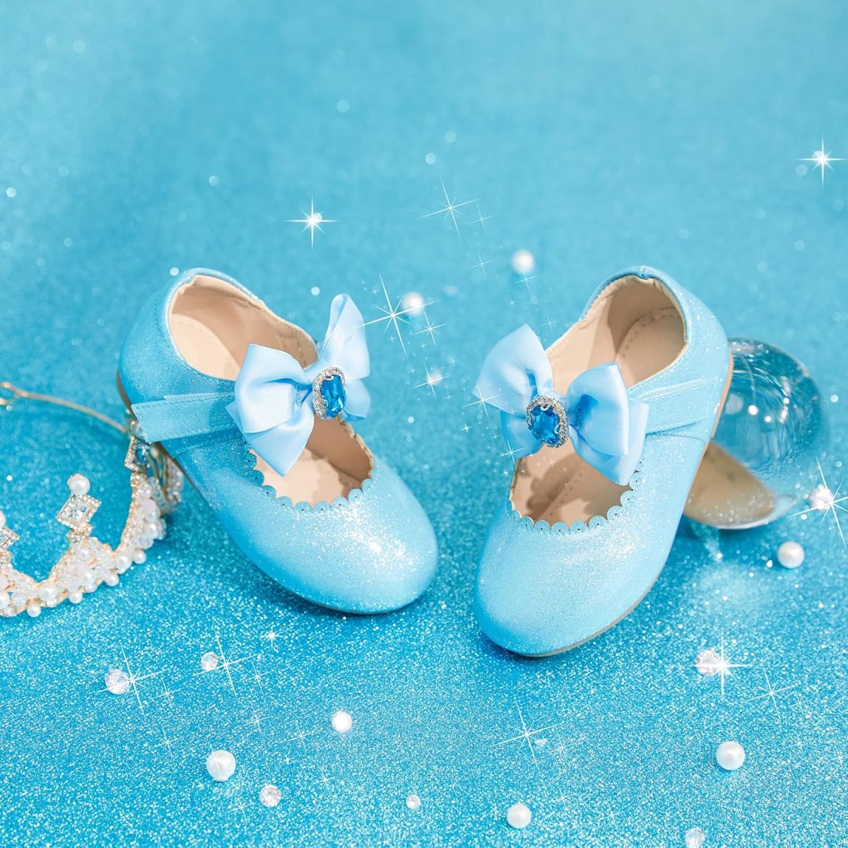 ⁦Otter MOMO Toddler Little Girls Princess Shoes Mary Jane Ballerina Flats Flower Girl Dress Shoes⁩ - الصورة ⁦5⁩