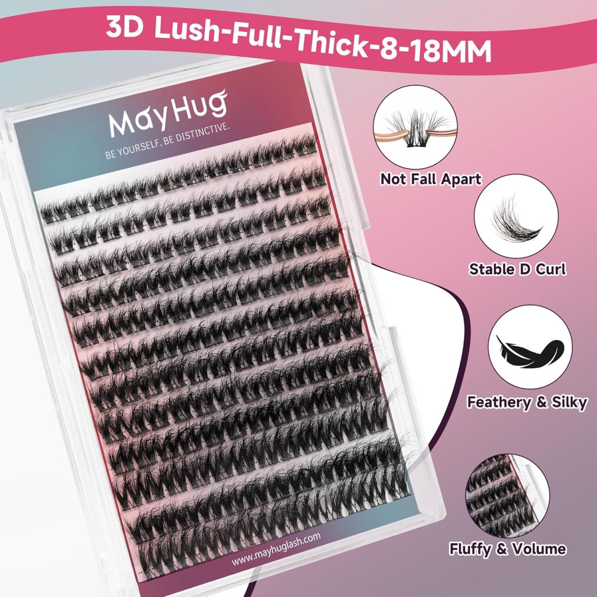 ⁦Lash Clusters Eyelash Extensions Diy 144 Clustres Lilhas d Curl Mayhug 3D Clusters Clusters Class Clusters Class Fluffy Clustres Fluffy Effect & Effect & Ultra-soft & Super LIGHT & DIY Home (Prism)⁩ - الصورة ⁦6⁩