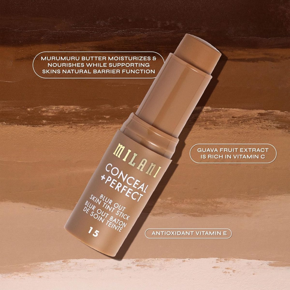 ⁦Milani Conceal + Perfect - Skin Tint Stick, Blur Out Tinted Moisturizer Makeup, Shade 006⁩ - الصورة ⁦7⁩