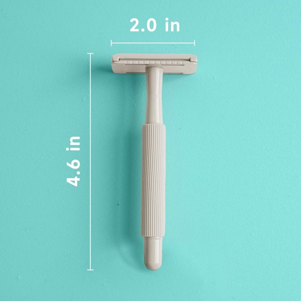 Liberex Cleansing Your Days Double Edge Safety Razor - Reusable Single Blade Razors for Women Men, 5 Refills, Metal Plastic Free (White)